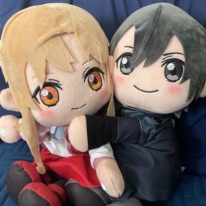 RARE Sword Art Online Kirito & Asuna Hug Plush doll SET